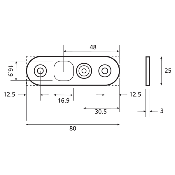 Image of Electric Slimline Deadlocking Bolt DB25 diagram